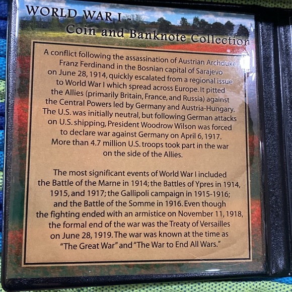 World War I Lincoln Wheat Penny 1916 and Banknote from First Commemorative Mint - Picture 5 of 10